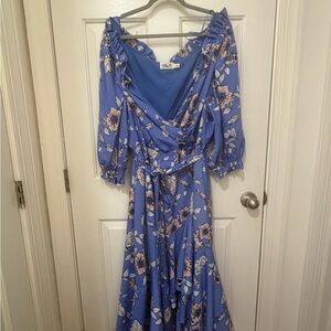 Eliza J Floral Blue Dress